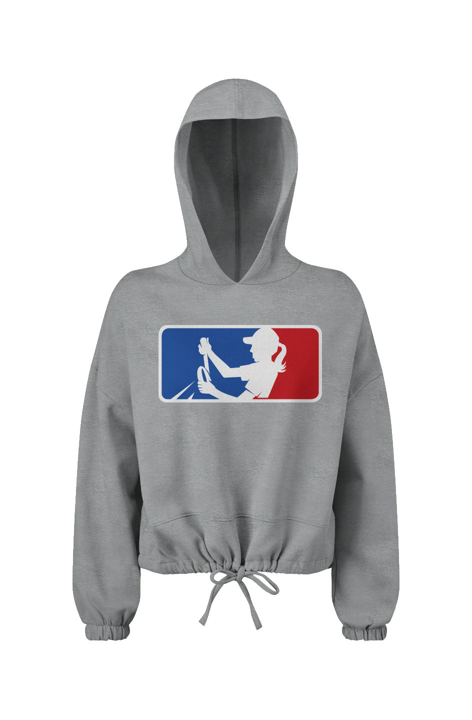 Ladies' Cropped Oversize Hooded Sweatshirt