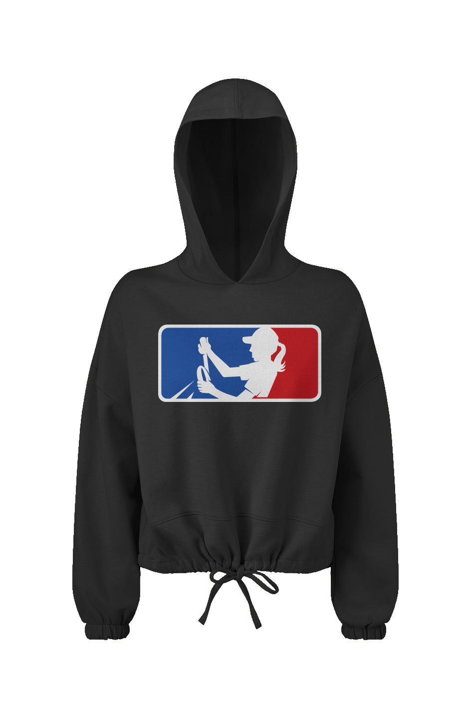 Ladies' Cropped Oversize Hooded Sweatshirt