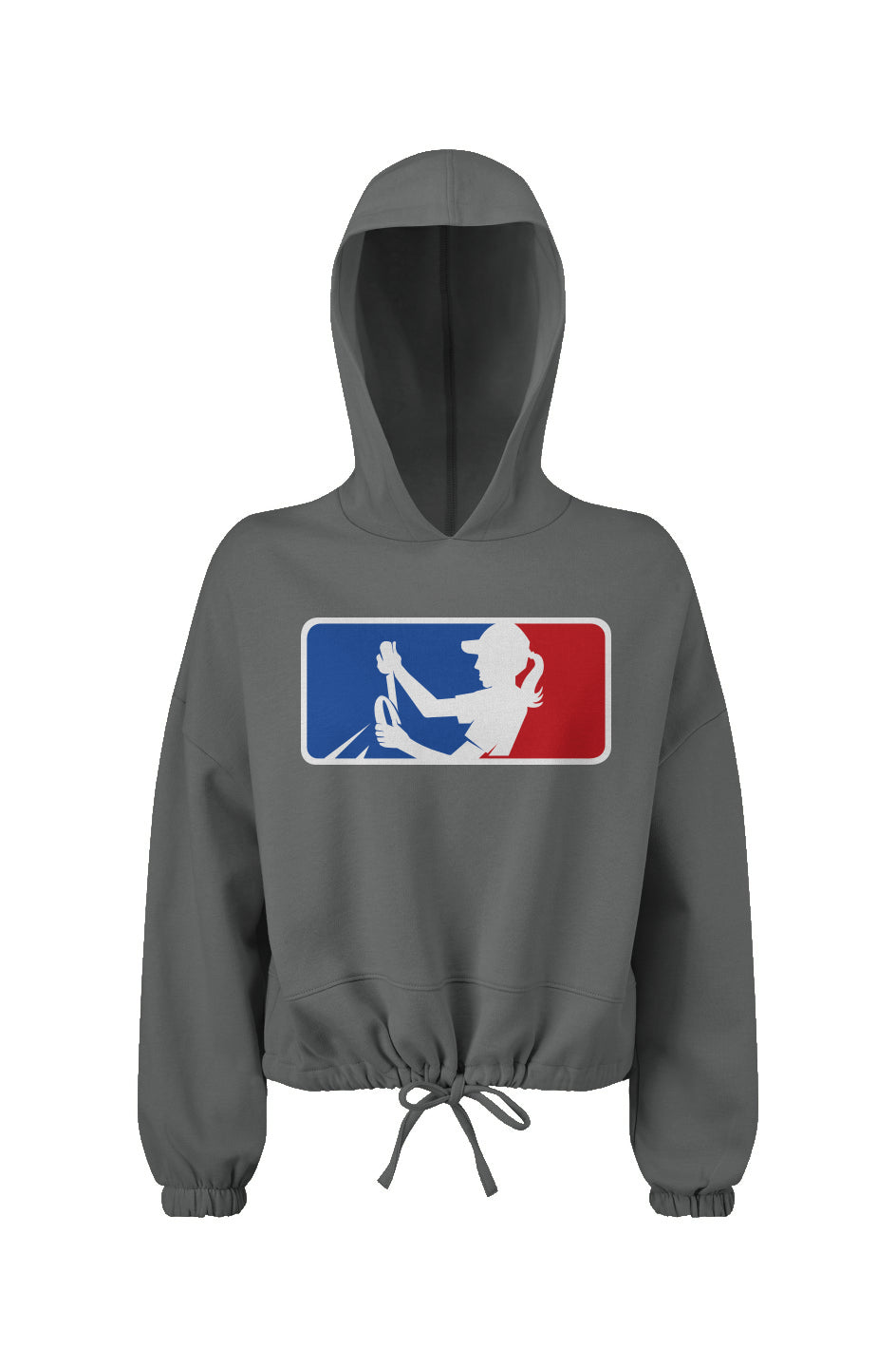 Ladies' Cropped Oversize Hooded Sweatshirt